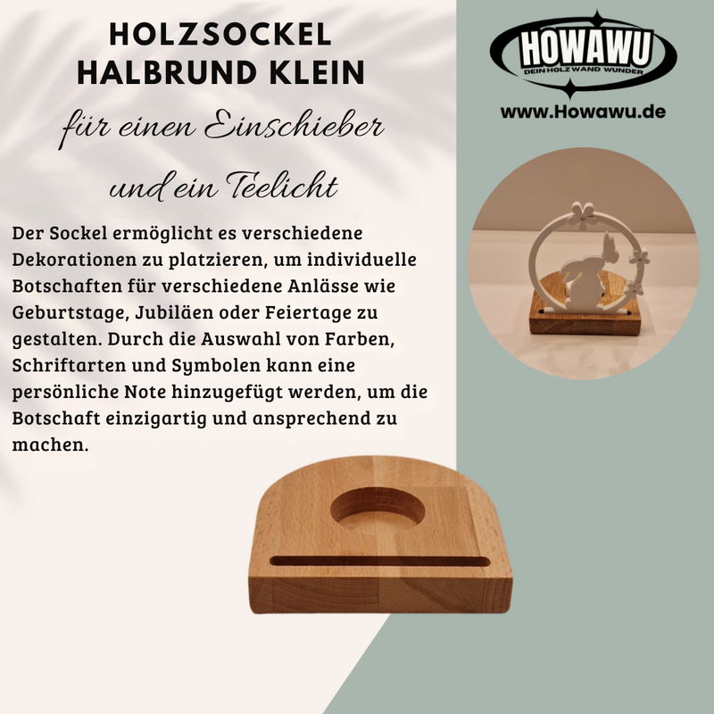 Holzsockel für Einschieber U-Form schmale Nut