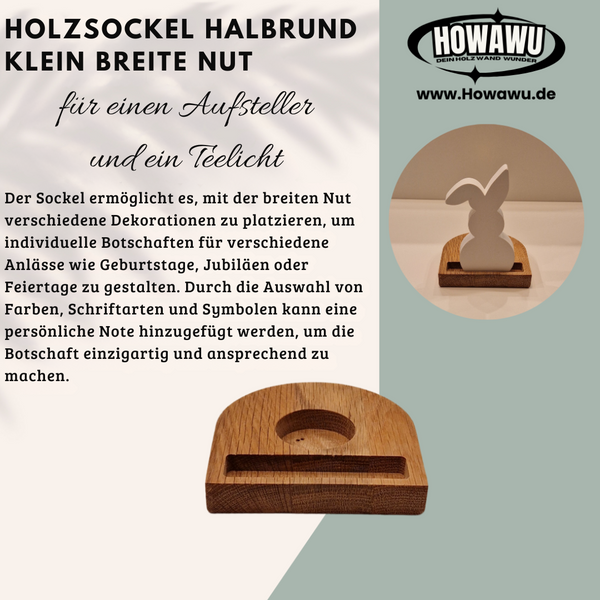 Holzsockel für Einschieber U-Form breite Nut