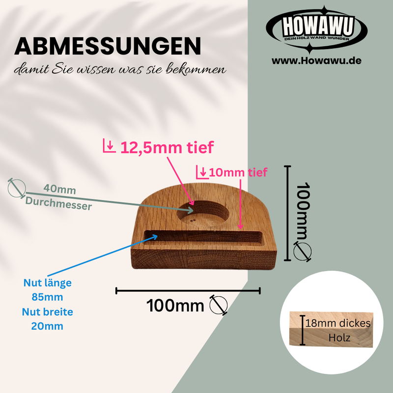 Holzsockel für Einschieber U-Form breite Nut