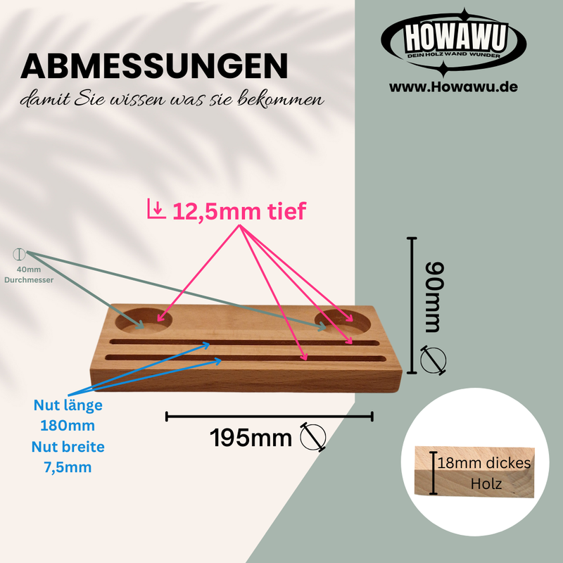 Holzsockel für Holzsockel für Einschieber 2er Teelicht Doppelnut