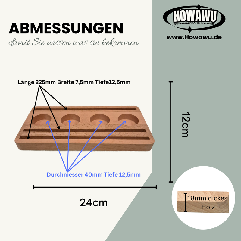 Holzsockel für Einschieber 4er Teelicht  XXL