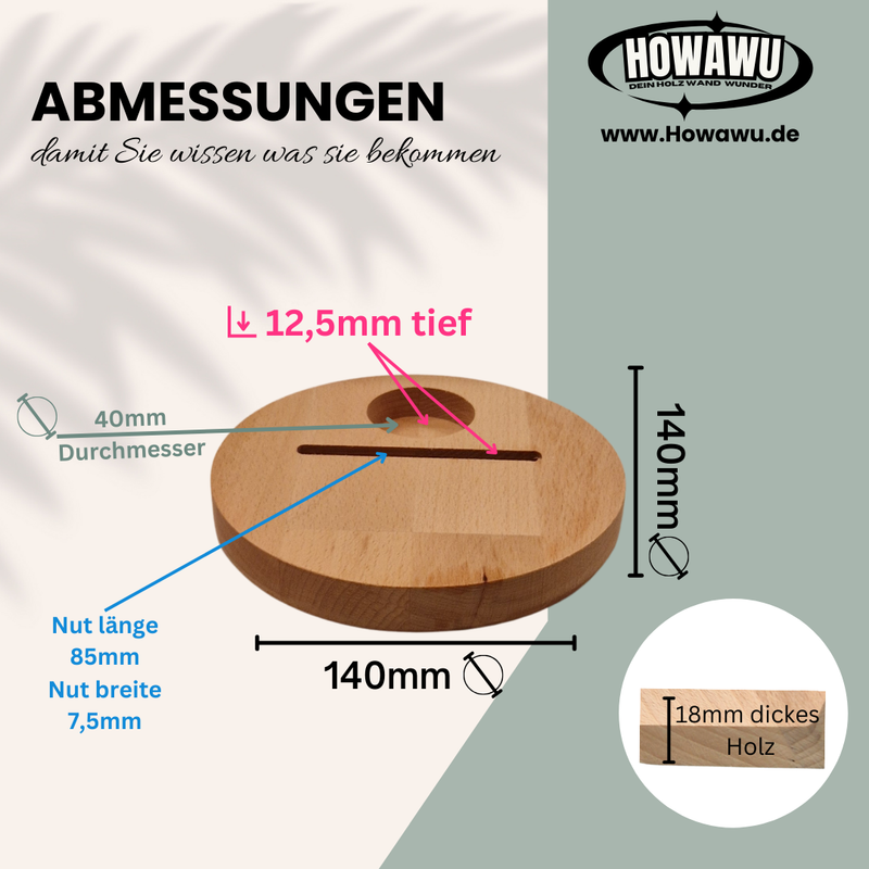 Holzsockel für Einschieber Rund Teelicht Groß