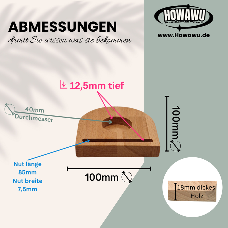 Holzsockel für Einschieber U-Form schmale Nut