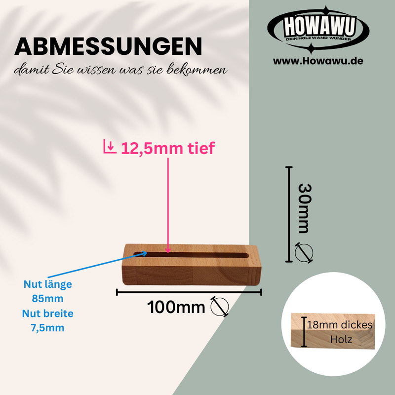 Holzsockel für Einschieber 1er schmale Nut