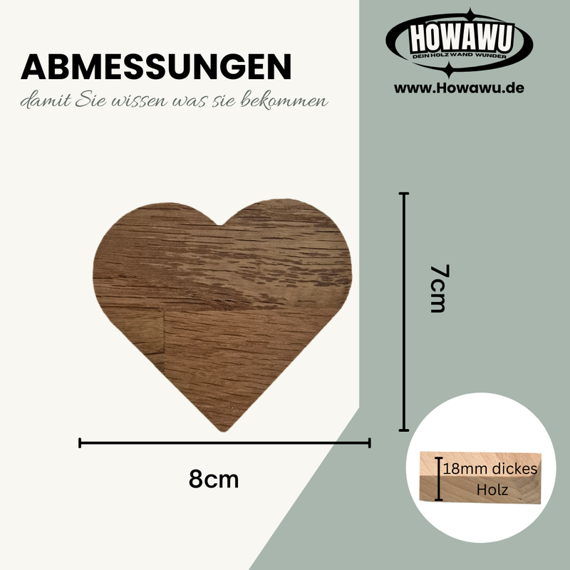 Holzsockel Herzform 10er Set